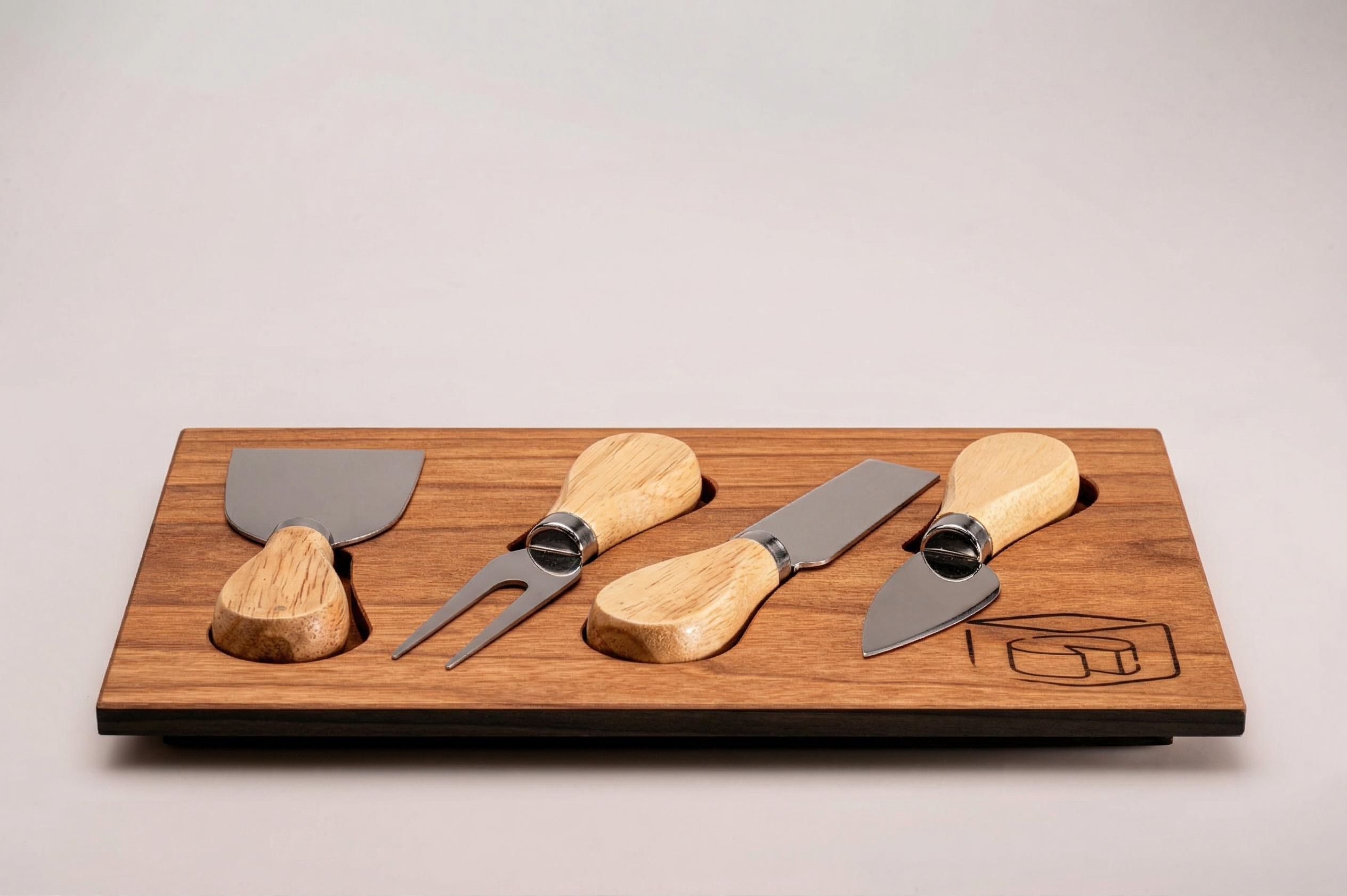 Coperchio porta coltelli in iroko con copertura in acciaio
