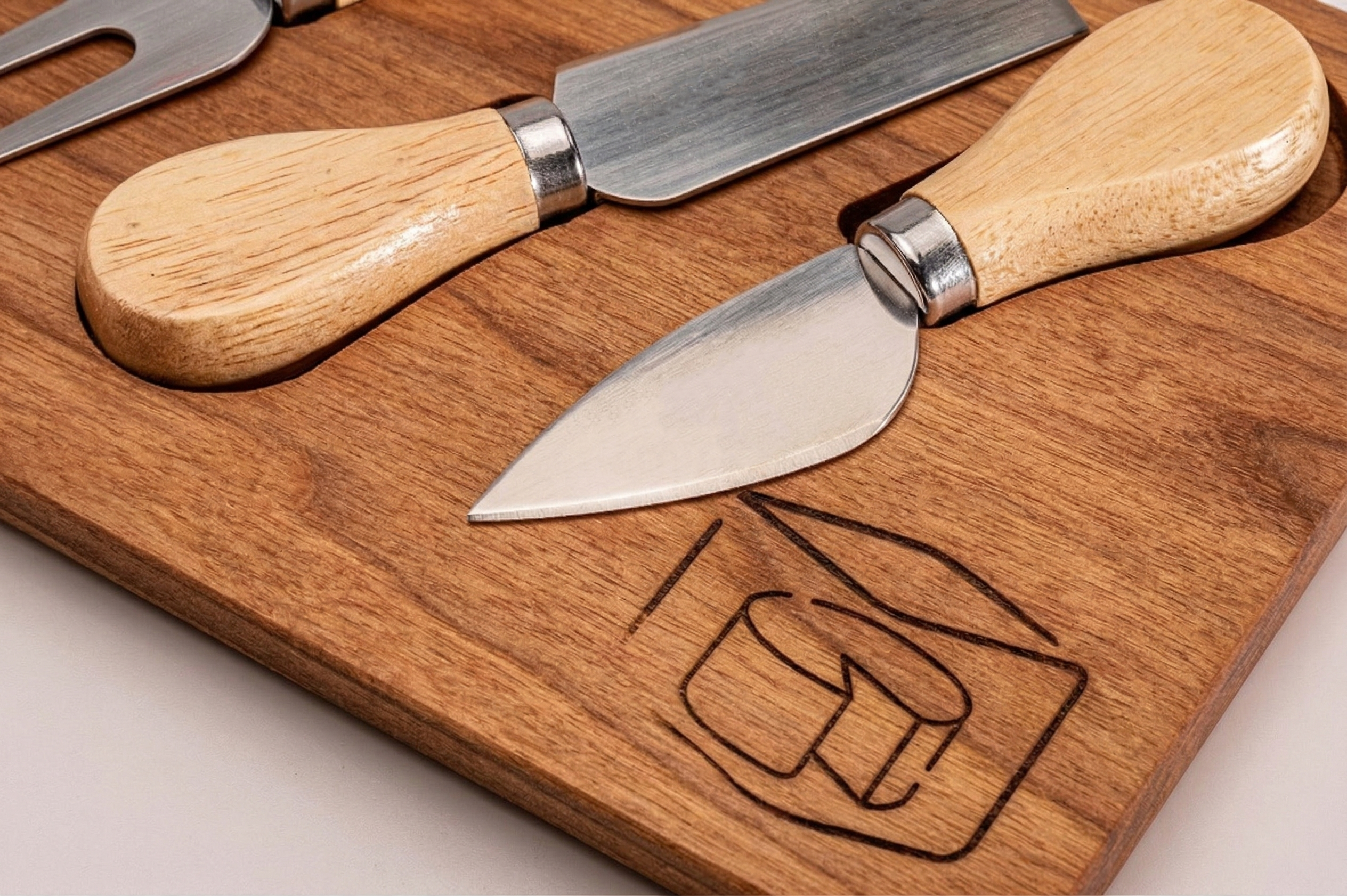 Coperchio porta coltelli in iroko con copertura in acciaio
